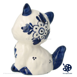 Small Sitting Kitten - Handpainted Delftware