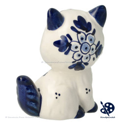 Small Sitting Kitten - Handpainted Delftware