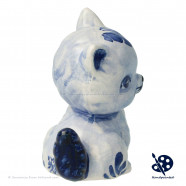 Small Sitting Kitten Blue - Handpainted Delftware