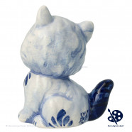 Small Sitting Kitten Blue - Handpainted Delftware