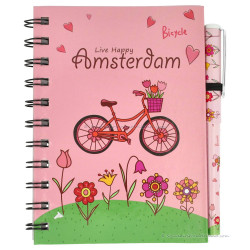 Notebook with pen - Bicycle Pink