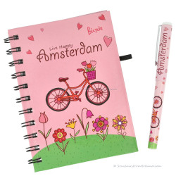 Notebook with pen - Bicycle Pink