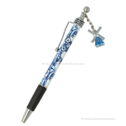 Delfts blauwe Balpen met molen bedeltje