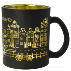 Amsterdam Zwart Gouden mok 250ml