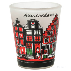 Amsterdam Grachtenhuizen frosted Shotglas