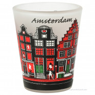 Amsterdam Grachtenhuizen frosted Shotglas