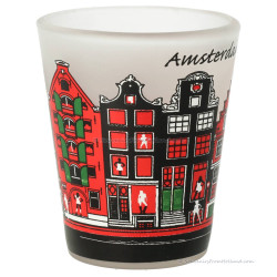 Amsterdam Grachtenhuizen frosted Shotglas