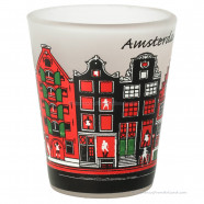 Amsterdam Grachtenhuizen frosted Shotglas