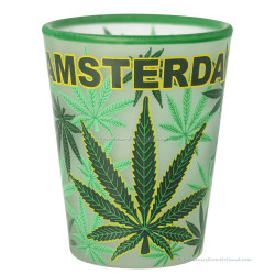 Amsterdam Cannabis Frosted Shotglas