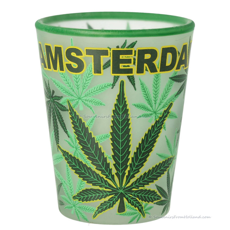 Amsterdam Cannabis Frosted Shotglas