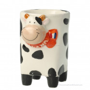 Cow Egg Cup Black & White Ceramic 7.5 cm