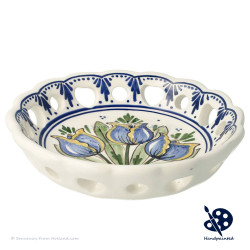 Candy Dish Blue Tulips Small - 14cm