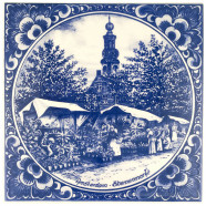 Round Flowermarket 1 - Tile 15x15cm