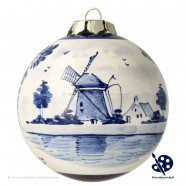 X-mas Ball Windmill A 8cm - Handpainted Delft Blue
