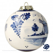X-mas Ball Windmill A 8cm - Handpainted Delft Blue