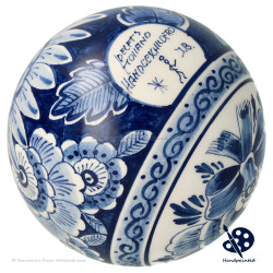 X-mas Ball Flower 9cm deluxe - Handpainted Delft Blue