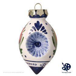 Kerstbal Dubbele Deuk Oranje Tulp 7cm - Handgeschilderd