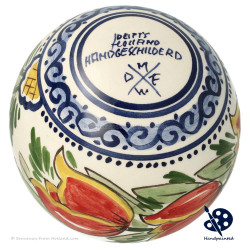 X-mas Ball Band of Tulips 8cm - Handpainted Delft Blue