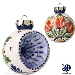 Kerstbal Deuk Oranje Tulp 5,5cm - Handgeschilderd