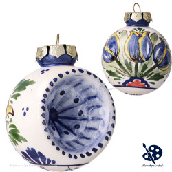 Kerstbal Deuk Blauwe Tulp 5,5cm - Handgeschilderd