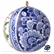 X-mas XL Ball 5 Tulips 10cm - Handpainted Delft Blue