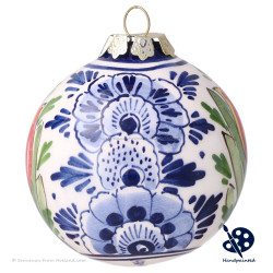 X-mas Ball Tulips Single C 6,5cm - Handpainted Delft Blue