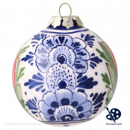 X-mas Ball Tulips Single C 6,5cm - Handpainted Delft Blue