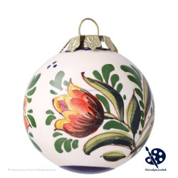 X-mas Ball Tulip Double C 5cm - Handpainted Delft Blue
