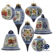 X-mas Ball 5cm Band of Holly - Handpainted Delftware
