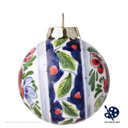 X-mas Ball 5cm Band of Holly - Handpainted Delftware