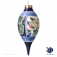 X-mas Dripball 11,5cm - Flowers Holly - Handpainted Delftware