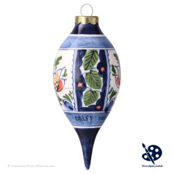 X-mas Dripball 11,5cm - Flowers Holly - Handpainted Delftware