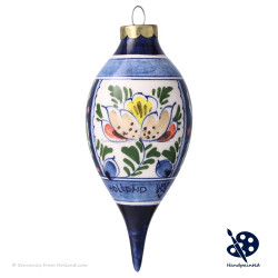 X-mas Dripball 11,5cm - Flowers Holly - Handpainted Delftware