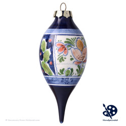 X-mas Dripball 11,5cm - Flowers Holly - Handpainted Delftware