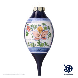 X-mas Dripball 11,5cm - Flowers Holly - Handpainted Delftware