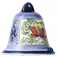 Kerstbel 6,5cm - Bloemen Ruit - Handgeschilderd