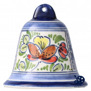 Kerstbel 6,5cm - Bloemen Ruit - Handgeschilderd