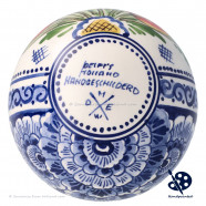 X-mas XL Ball 5 Tulips 10cm - Handpainted Delft Blue