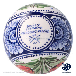X-mas XL Ball Tulips Triple 10cm - Handpainted Delft Blue