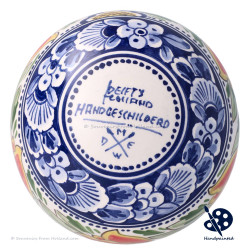 X-mas XL Ball Band of Tulips 10cm - Handpainted Delft Blue
