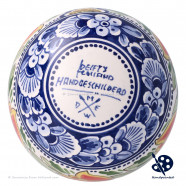 X-mas XL Ball Band of Tulips 10cm - Handpainted Delft Blue