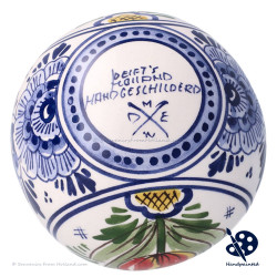 X-mas Ball Orange Tulips 8cm - Handpainted Delft Blue