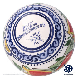 X-mas Ball Tulips Border B 6,5cm - Handpainted Delft Blue