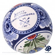 X-mas Ball Blue Tulips 8cm - Handpainted Delft Blue