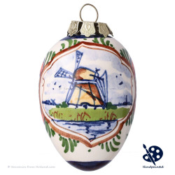 Ovaal Kerstbal Polychroom - Molen 5cm