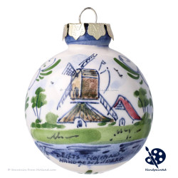 X-mas Ball Dent Windmill 5cm - Handpainted - Polychrome