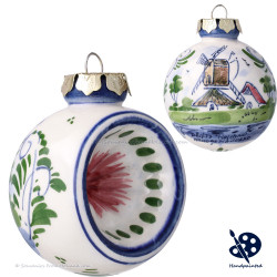 X-mas Ball Dent Windmill 5cm - Handpainted - Polychrome