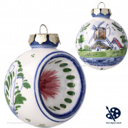 X-mas Ball Dent Windmill 5cm - Handpainted - Polychrome