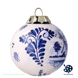 X-mas Ball Windmill 5cm - Handpainted Delft Blue