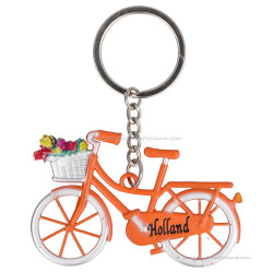 Bike Orange with tulips Holland - Keychain